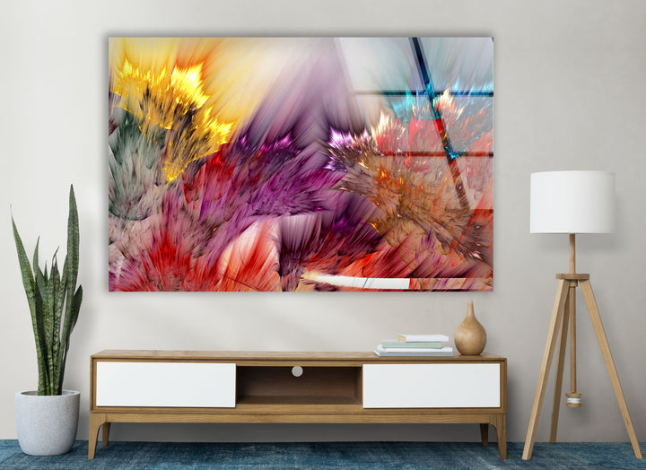 Explosion of Color Wall Art – Vivid Abstract Glass Print Design