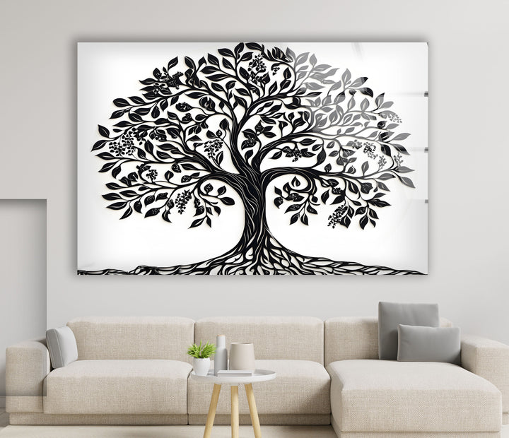 Black and White Tree Glass Wall Art art glass wall art, glass wall art pictures

