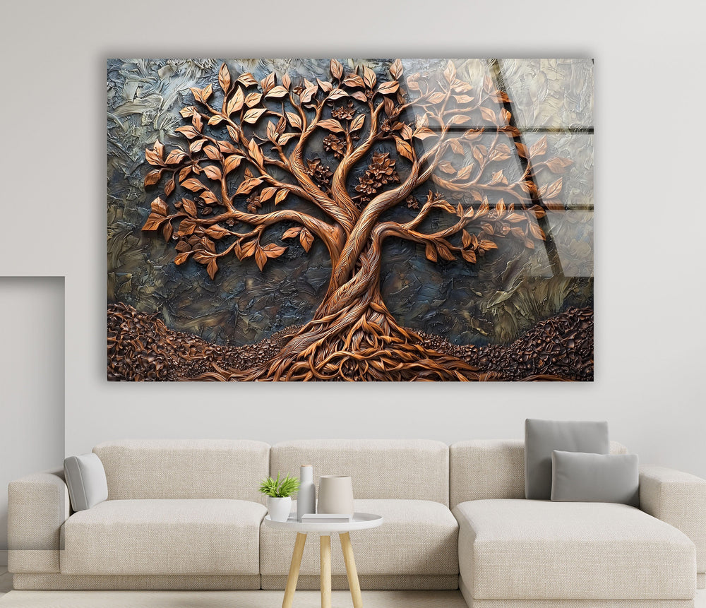 Bronze Vivid Tree Glass Wall Art glass image printing, glass prints from photos
