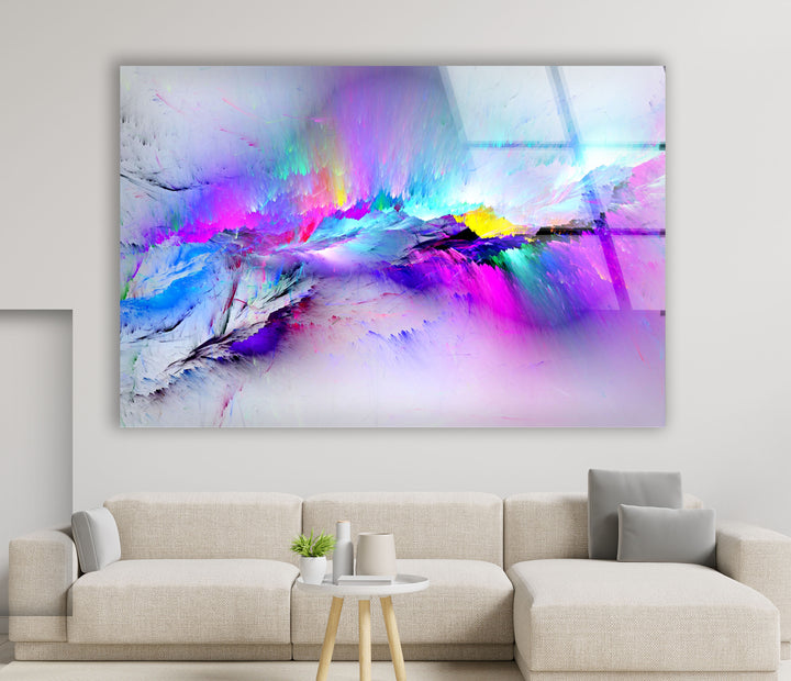 Color Burst Abstract Wall Art – Bright Iridescent Glass Print