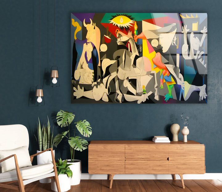 Guernico by Picasso Glass Wall Art print on glass, glass printed photos
