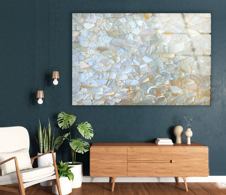 White Cracked Marble Design Glass Wall Art glass photo prints, glass picture prints
