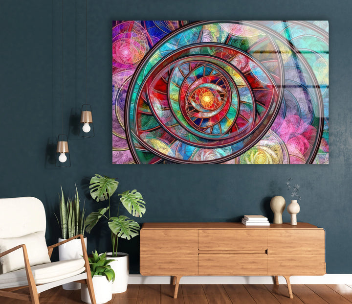 Hypnotic Spiral Wall Art – Psychedelic Abstract Glass Print - MyPhotoStation