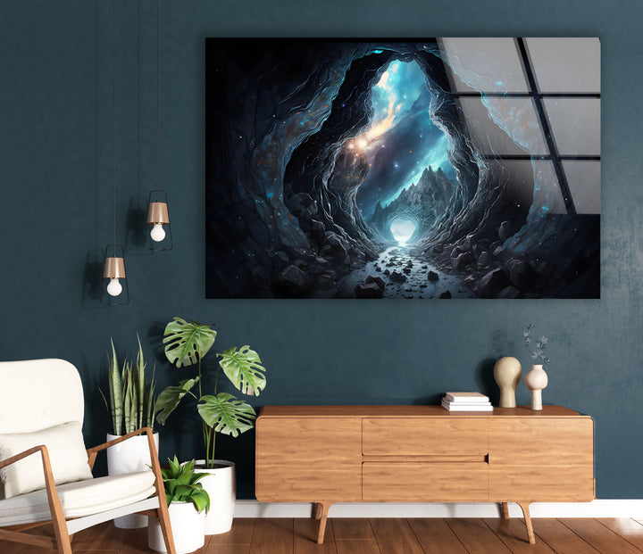 Aurora Prism Wall Art – Radiant Cosmic Glass Print Decor