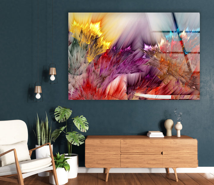 Explosion of Color Wall Art – Vivid Abstract Glass Print Design