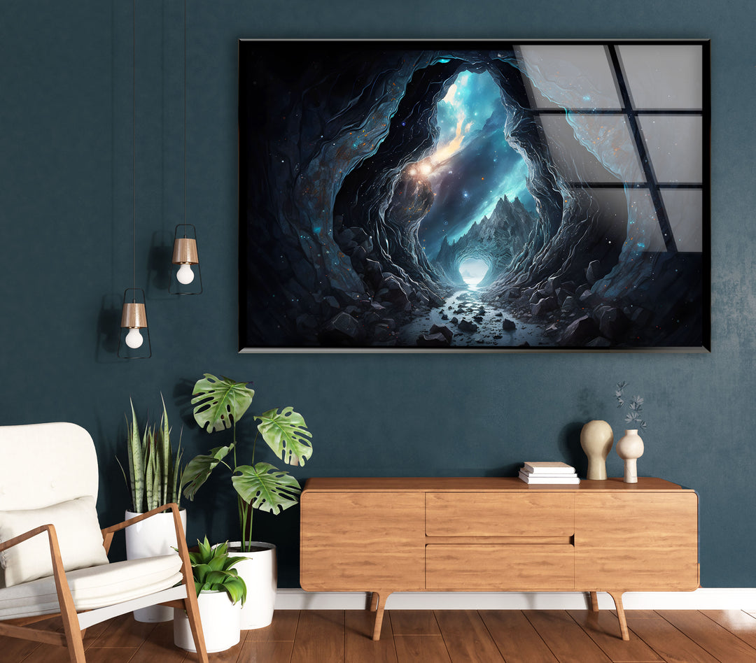Aurora Prism Wall Art – Radiant Cosmic Glass Print Decor