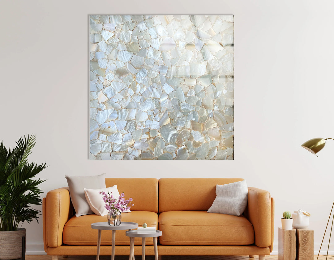 White Cracked Marble Design Glass Wall Art Glass Printing Wall Art, Print photos on glass
