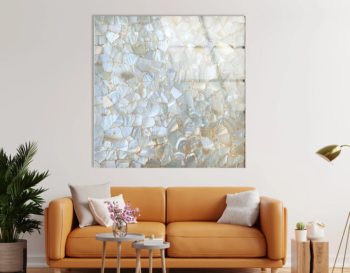 White Cracked Marble Design Glass Wall Art Glass Printing Wall Art, Print photos on glass
