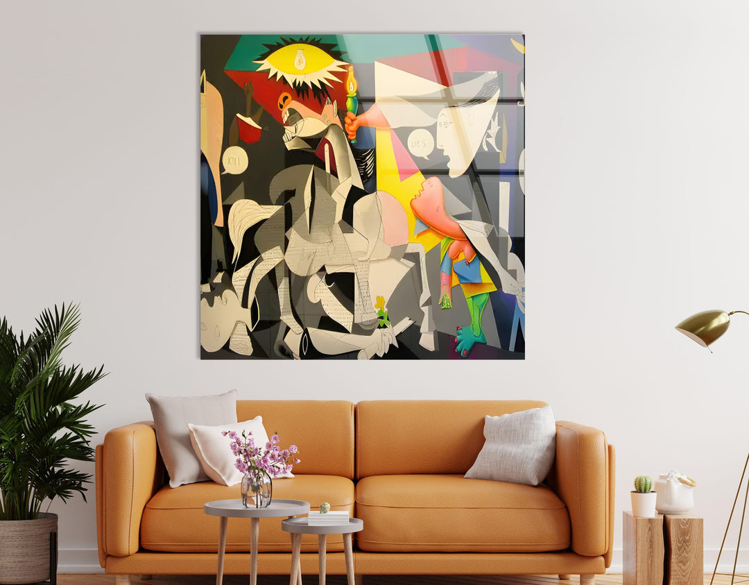 Guernico by Picasso Glass Wall Art picture on glass wall art, photos printed on glass

