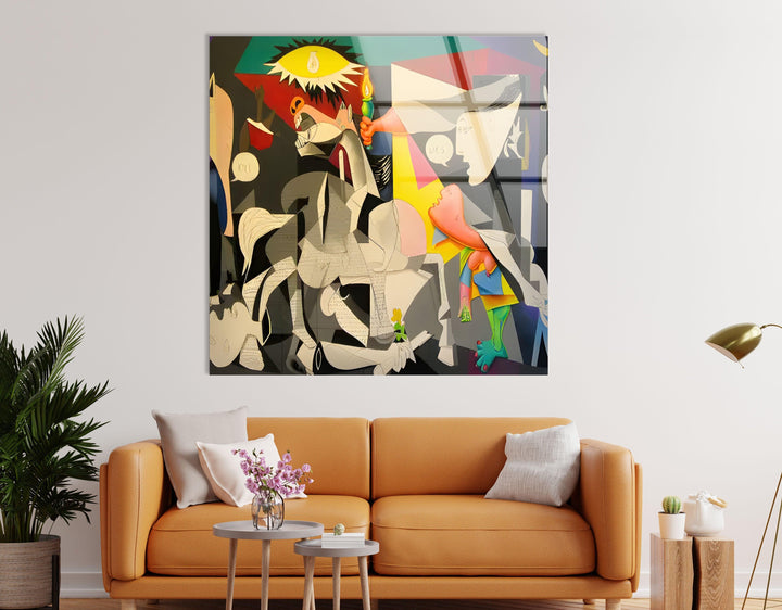 Guernico by Picasso Glass Wall Art picture on glass wall art, photos printed on glass
