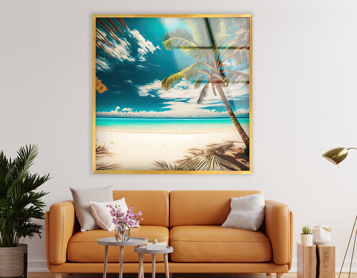 Tropical Beach Wall Art – Island Glass Print Decor