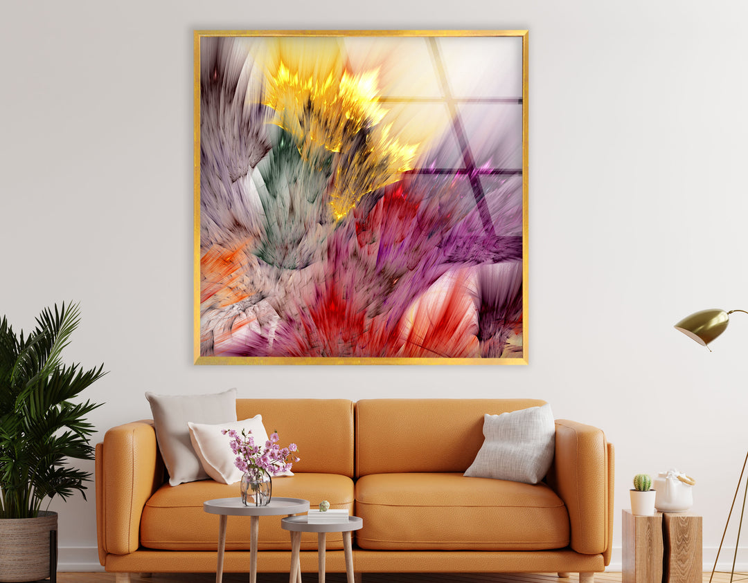 Explosion of Color Wall Art – Vivid Abstract Glass Print Design