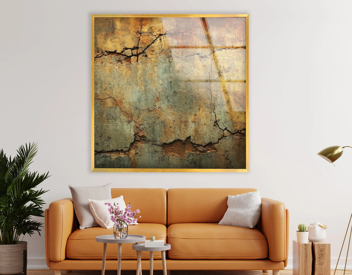 Rustic Cracked Wall Art – Vintage Texture Glass Artwork for Home - MyPhotoStation