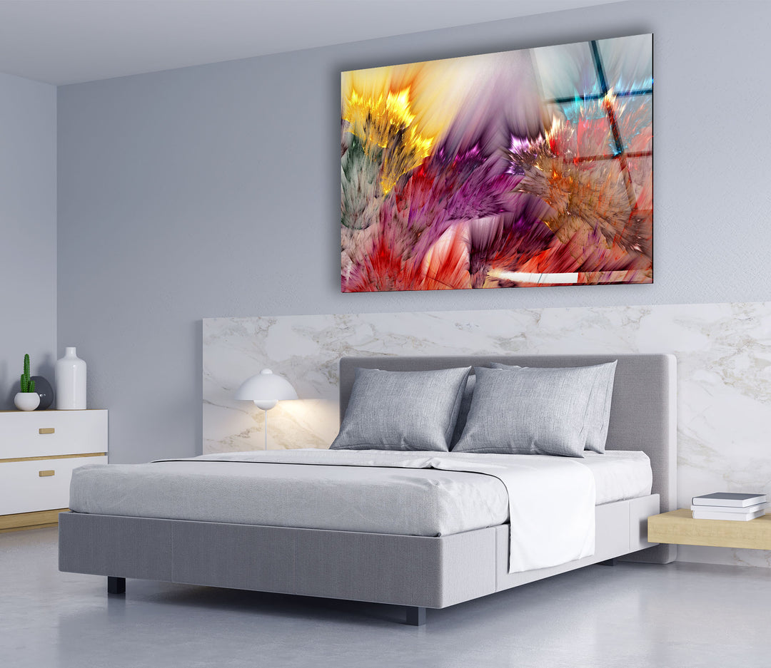 Explosion of Color Wall Art – Vivid Abstract Glass Print Design