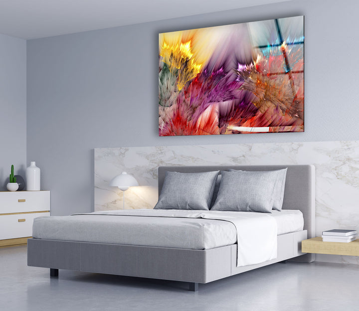 Explosion of Color Wall Art – Vivid Abstract Glass Print Design