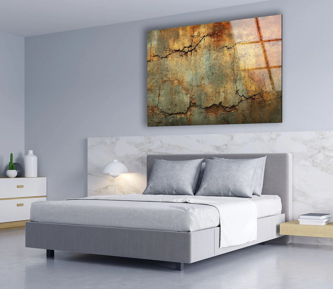 Rustic Cracked Wall Art – Vintage Texture Glass Artwork for Home - MyPhotoStation