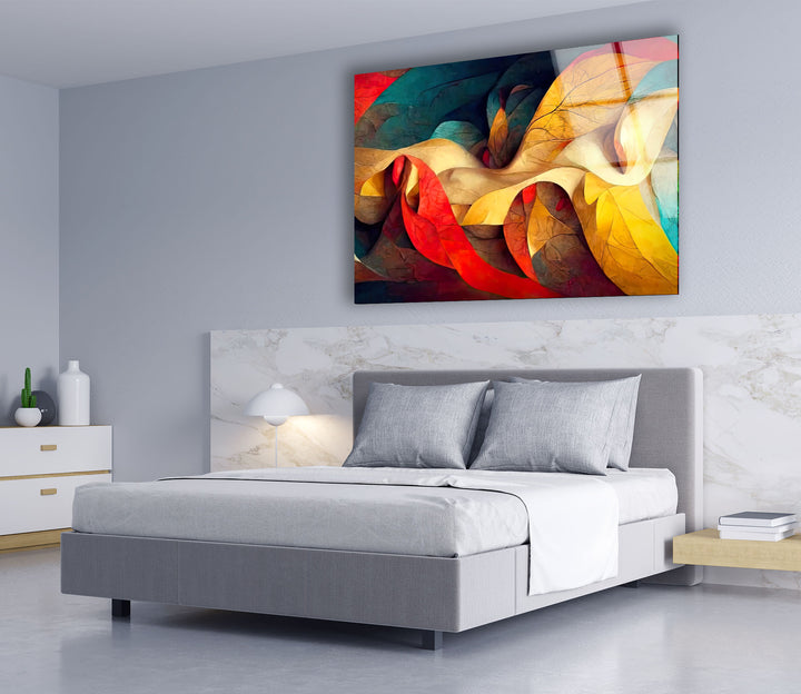 Radiant Flow Wandkunst – Farbenfroher abstrakter Glasdruck 