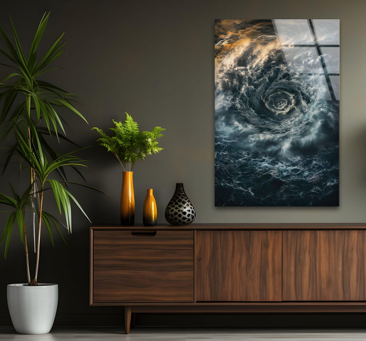 Ocean Vortex Glaswandkunst