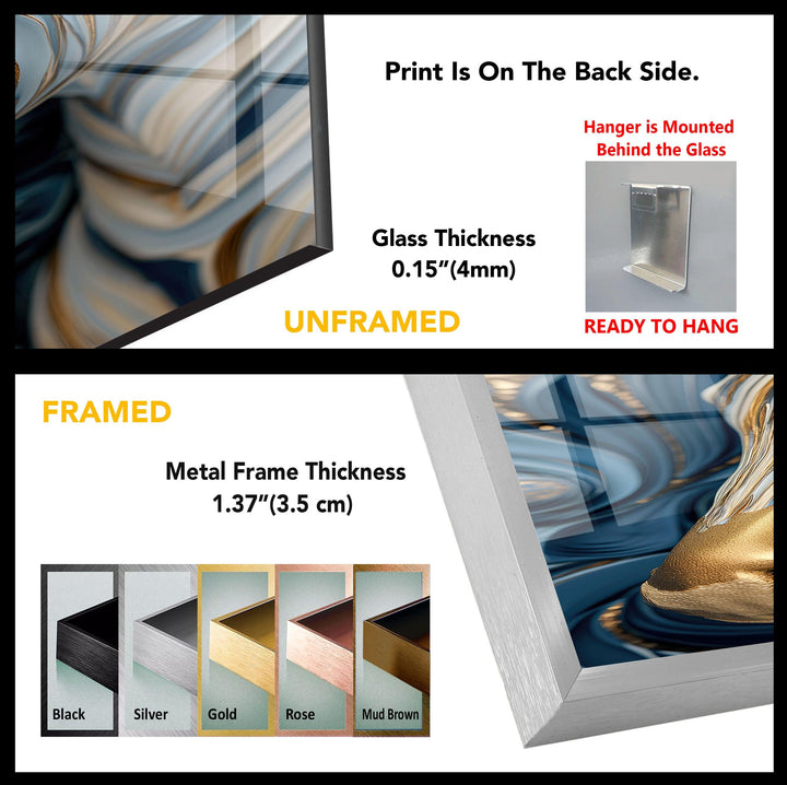 Goldene Zebra-Wandkunst aus Glas
