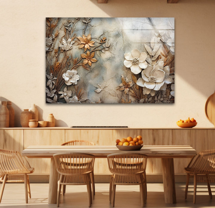 Autumn Flower Art Glass Wall Art photo print on glass, prints on glass wall art
