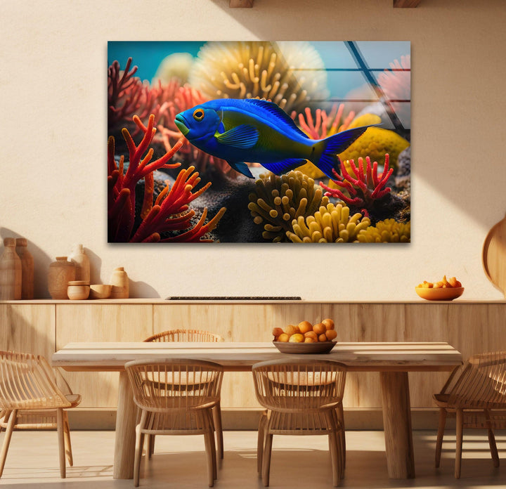 Tropical Fish Glass Wall Art large glass photo prints, glass wall photos
