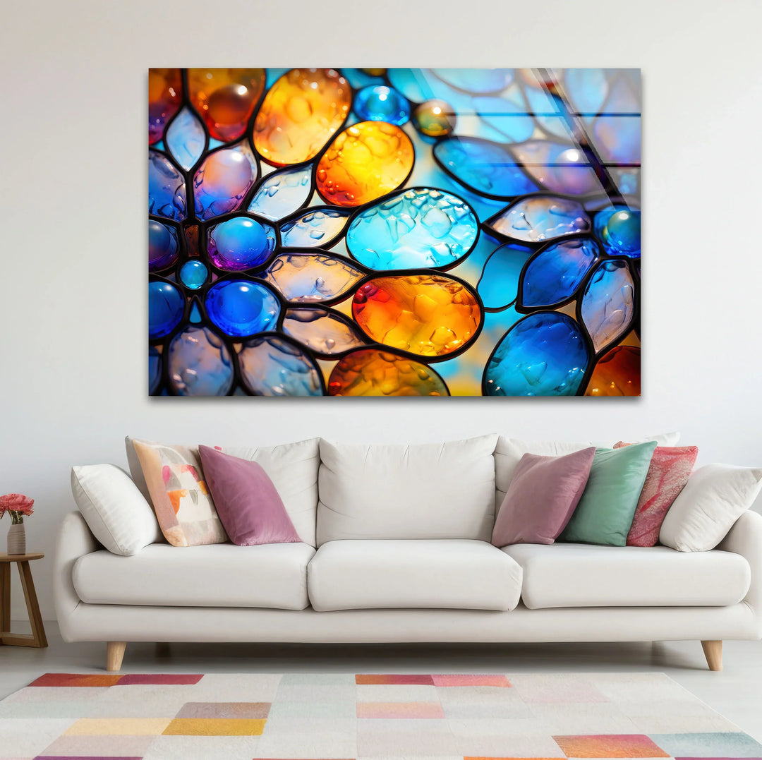 Colorful Bubble Glass Wall Art – Vibrant Stained Texture Print Decor - MyPhotoStation