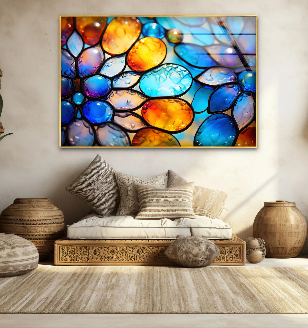 Colorful Bubble Glass Wall Art – Vibrant Stained Texture Print Decor - MyPhotoStation