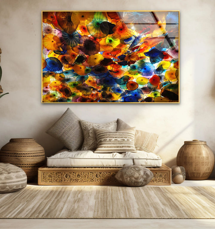 Color Explosion Wall Art – Abstract Multicolor Glass Print Inspired by Blown Glass Art - MyPhotoStation