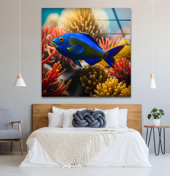 Tropical Fish Glass Wall Art stained glass wall art, stained glass wall decor
