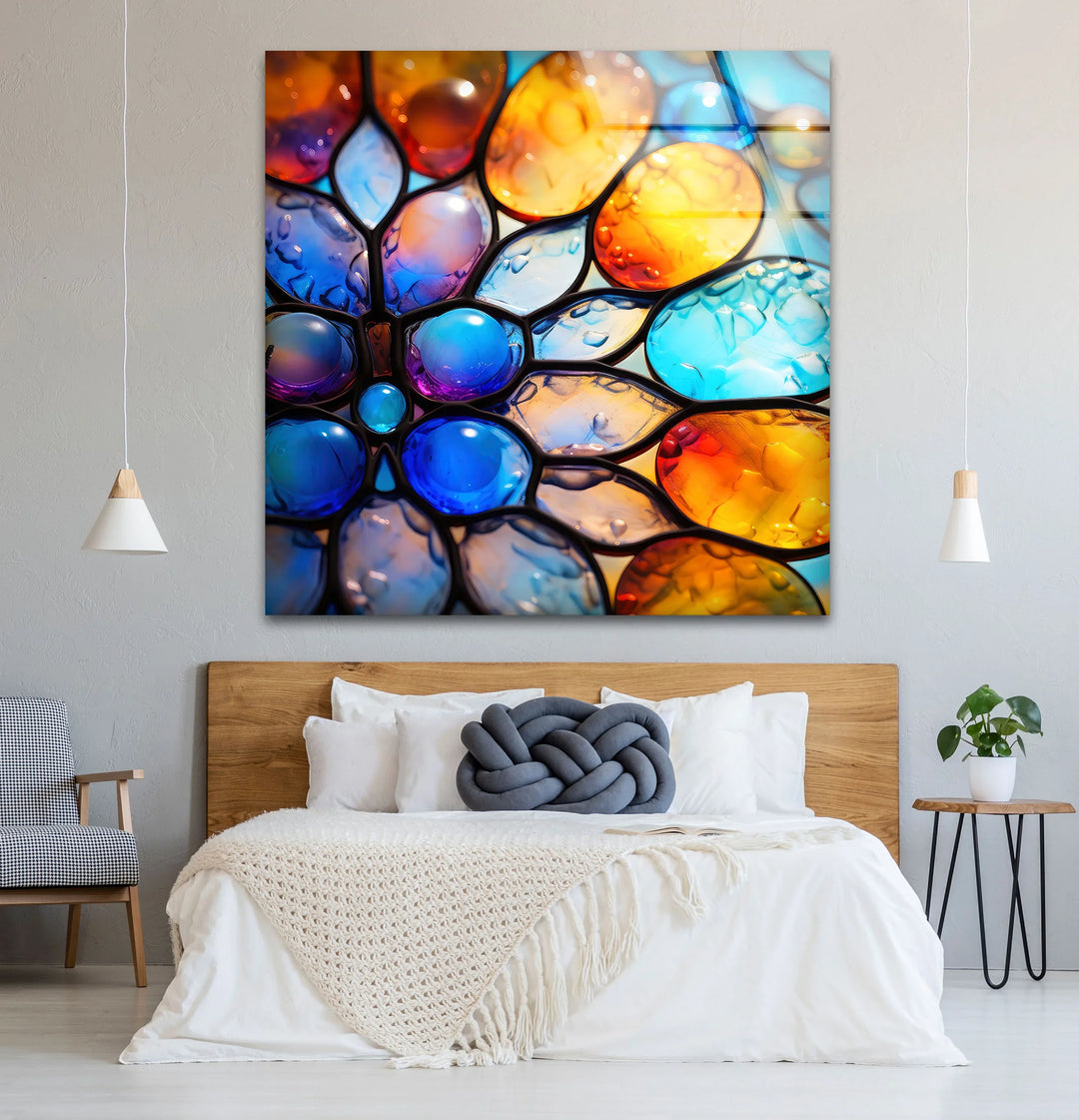 Colorful Bubble Glass Wall Art – Vibrant Stained Texture Print Decor - MyPhotoStation