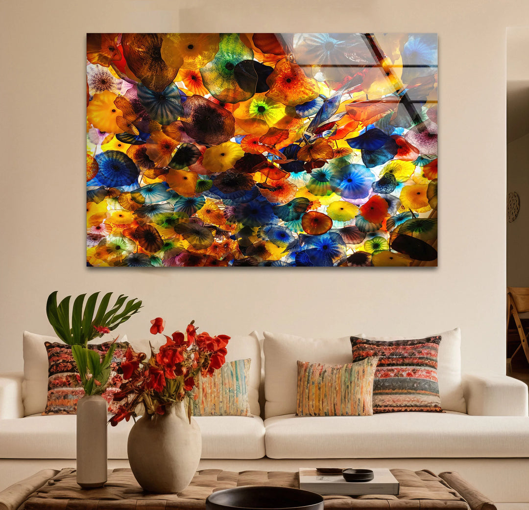 Color Explosion Wall Art – Abstract Multicolor Glass Print Inspired by Blown Glass Art - MyPhotoStation
