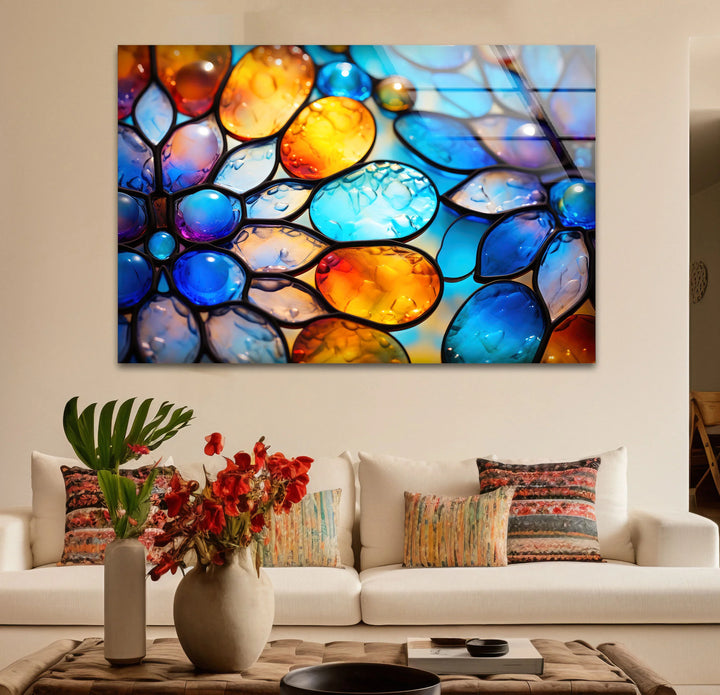 Colorful Bubble Glass Wall Art – Vibrant Stained Texture Print Decor - MyPhotoStation