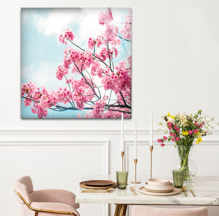 Japanese Cherry Blossom Beautiful Floral Paintings on Glass
