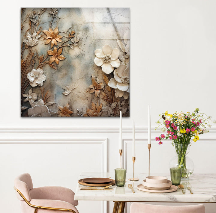 Autumn Flower Art Glass Wall Art custom glass photo prints, large glass prints
