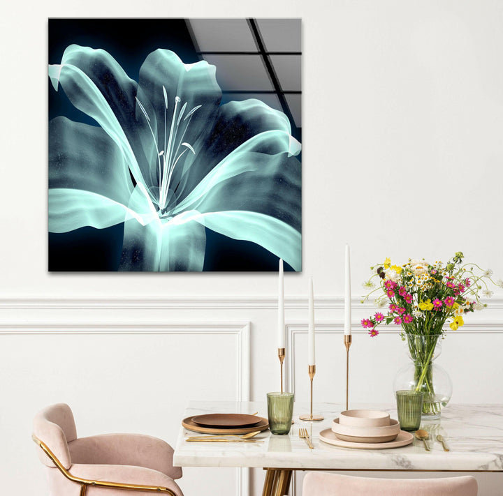 Xray Image Of a Flower Glass Wall Art, Glass Printing Wall Art, Print photos on glass