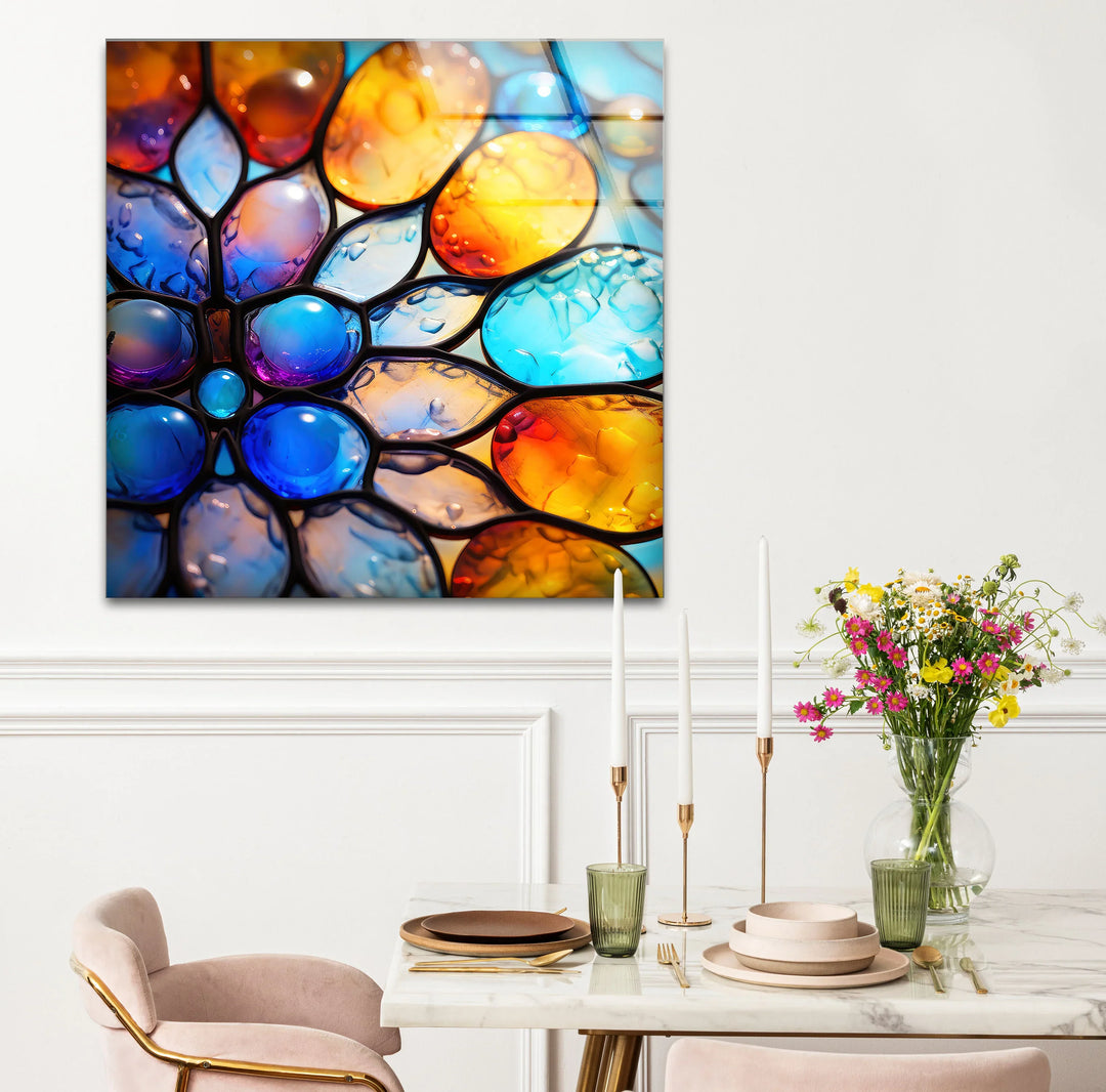 Colorful Bubble Glass Wall Art – Vibrant Stained Texture Print Decor - MyPhotoStation