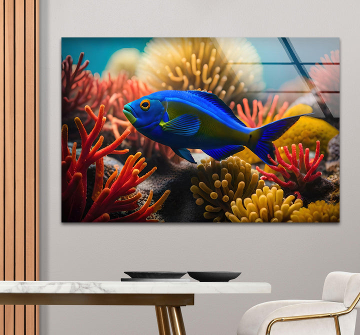 Tropical Fish Glass Wall Art print on glass, glass printed photos
