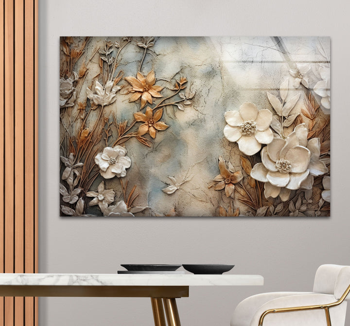 Autumn Flower Art Glass Wall Art large glass photo prints, glass wall photos
