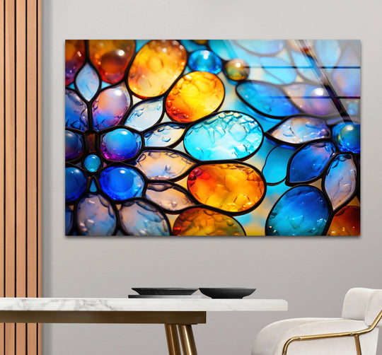 Colorful Bubble Glass Wall Art – Vibrant Stained Texture Print Decor - MyPhotoStation