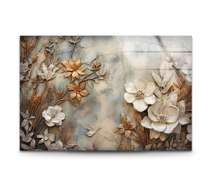 Autumn Flower Art Glass Wall Art custom glass pictures, glass art prints
