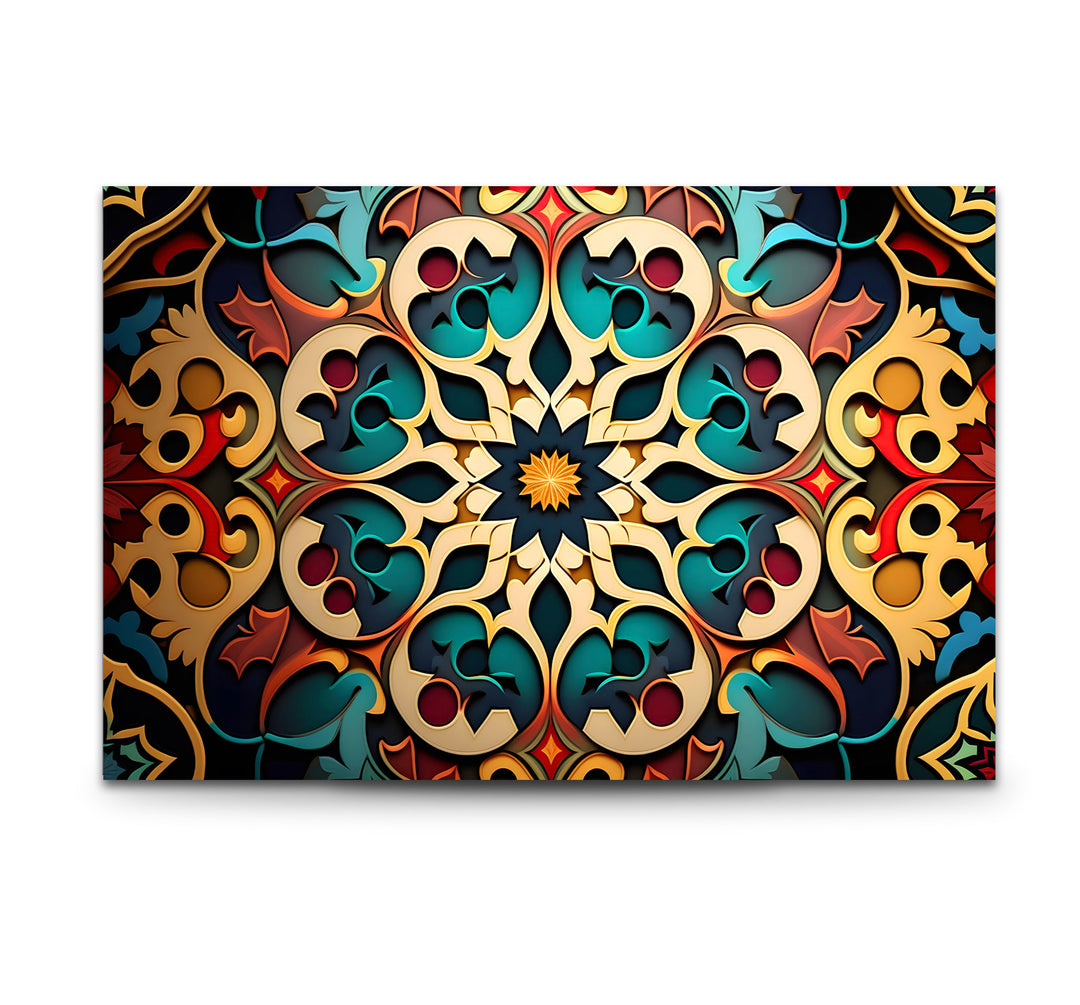Filigrane Mandala-Wandkunst aus Glas – Luxuriöses geometrisches Design