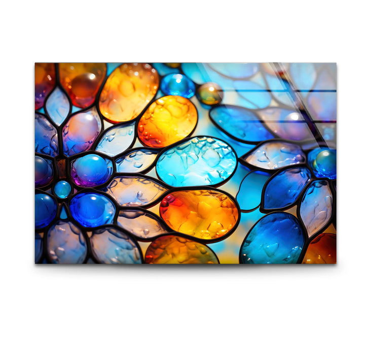 Colorful Bubble Glass Wall Art – Vibrant Stained Texture Print Decor - MyPhotoStation