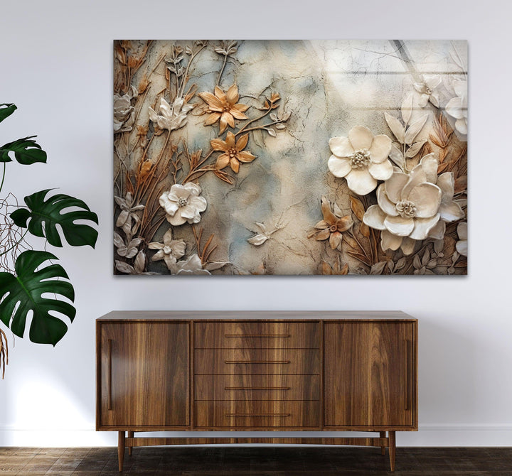Autumn Flower Art Glass Wall Art glass photo prints, glass picture prints
