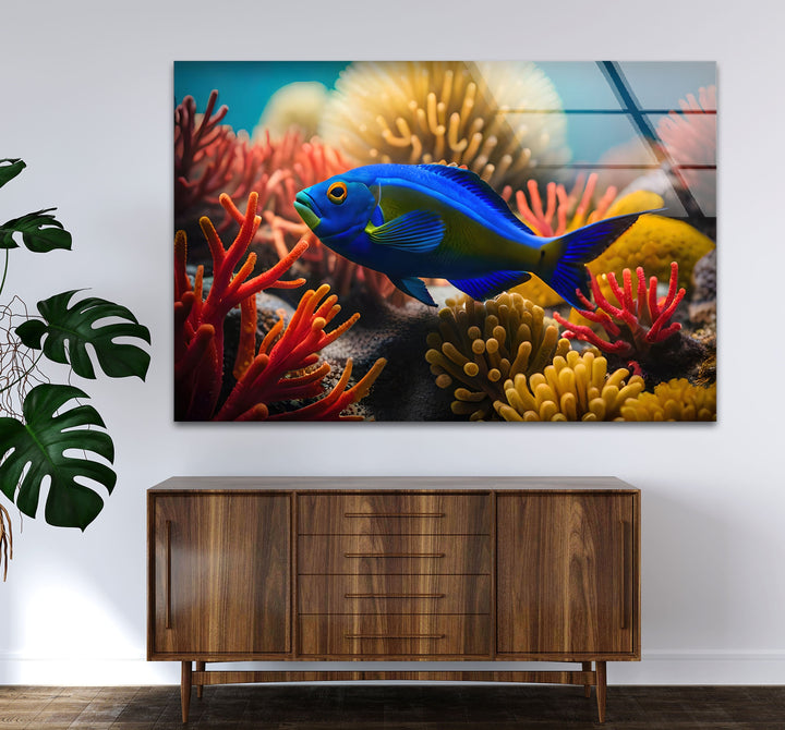 Tropical Fish Glass Wall Art custom glass pictures, glass art prints
