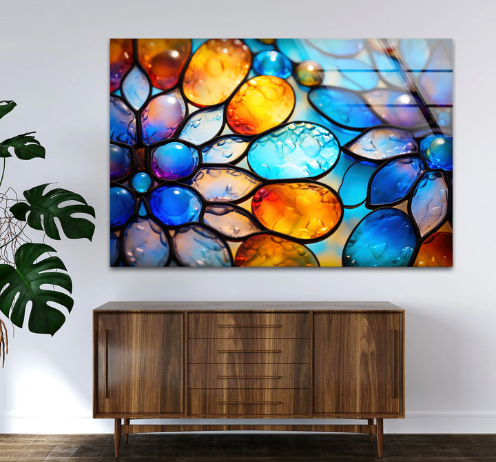 Colorful Bubble Glass Wall Art – Vibrant Stained Texture Print Decor - MyPhotoStation
