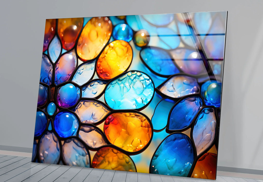 Colorful Bubble Glass Wall Art – Vibrant Stained Texture Print Decor - MyPhotoStation