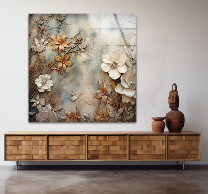 Autumn Flower Art Glass Wall Art glass image printing, glass prints from photos
