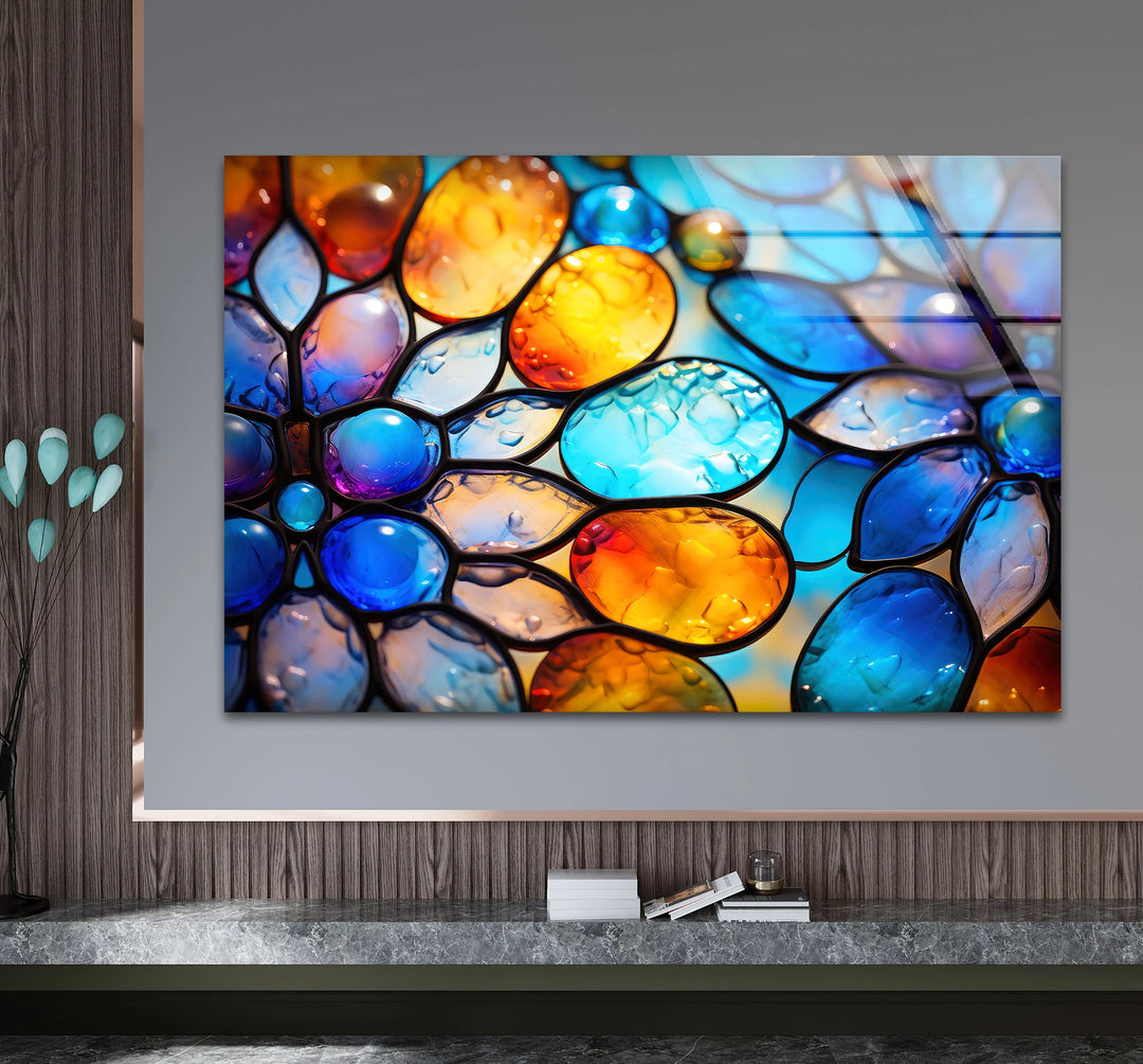 Colorful Bubble Glass Wall Art – Vibrant Stained Texture Print Decor - MyPhotoStation