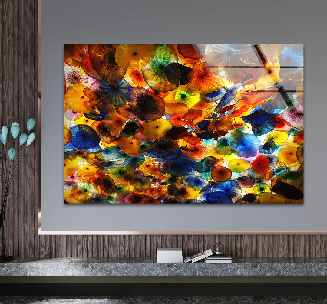 Color Explosion Wall Art – Abstract Multicolor Glass Print Inspired by Blown Glass Art - MyPhotoStation