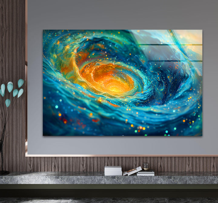 Vibrant Abstract Glass Wall Art Decor